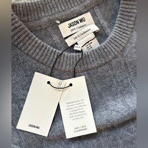 Jason Wu Men's Blue Cashmere Crewneck Sweater - Medium